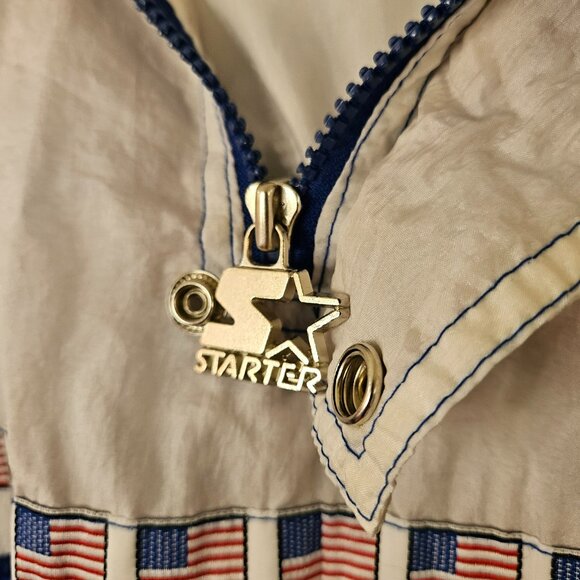 Starter Olympics Team USA Jacket Mens Sz L Pullover Half Zip 1996 Atlanta Flag - Picture 8 of 11